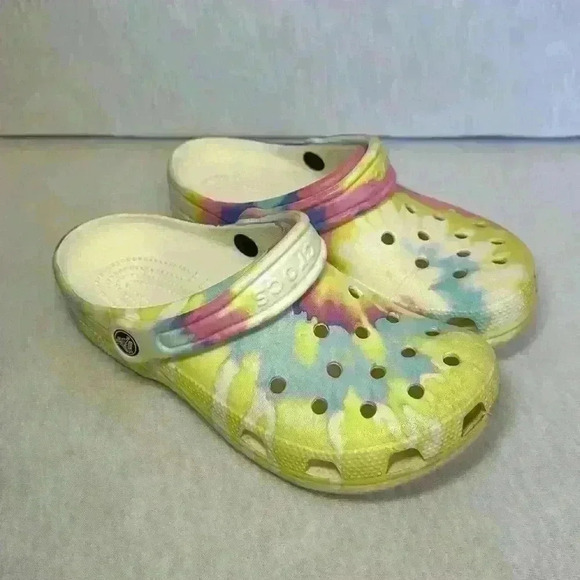 Crocs Unisex-Adult Classic Tie Dye Clogs, Pastel Tie Dye Slingback 7 Women/5 Men - Picture 3 of 10